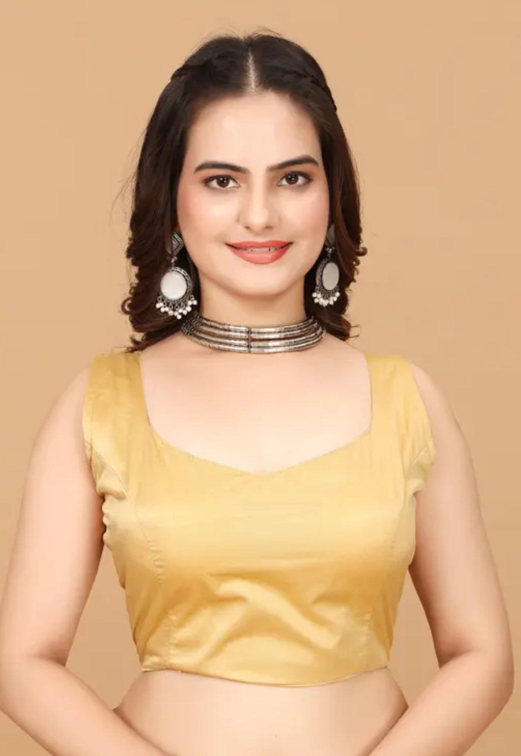 Pink Organza Saree with Golden Blouse