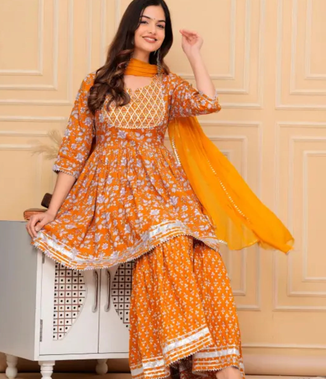 Kurta with dupatta and sharara